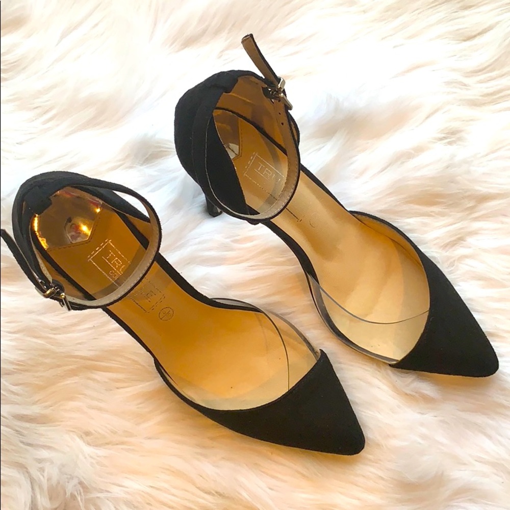 Black D’Orsay Pump with Ankle Strap